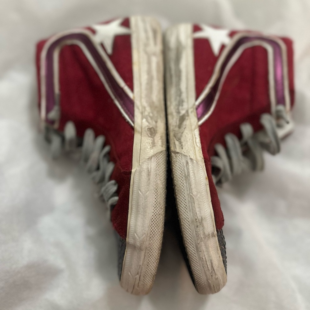 Golden Goose Red Glitter Slide Sneakers 36